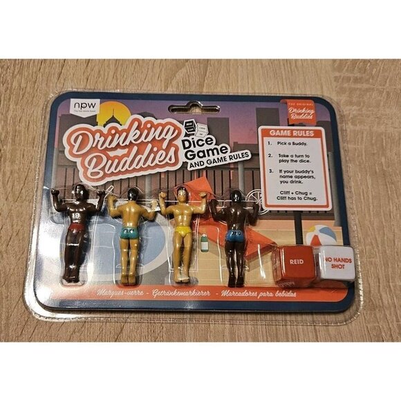 DRINKING BUDDIES Dice Game ~ Pool Party Figures Sexy Men NEW Sealed Package - Picture 1 of 3